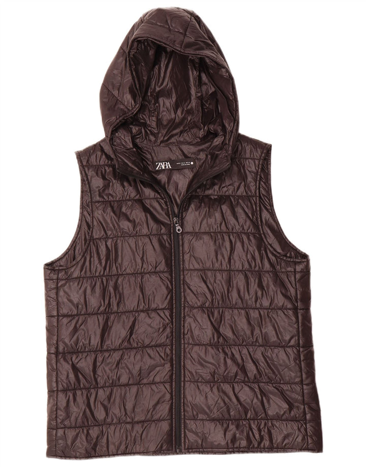 Zara Γυναικεία κουκούλα με επένδυση Gilet UK 14 Μεσαίου Μαύρου Πολυεστέρα