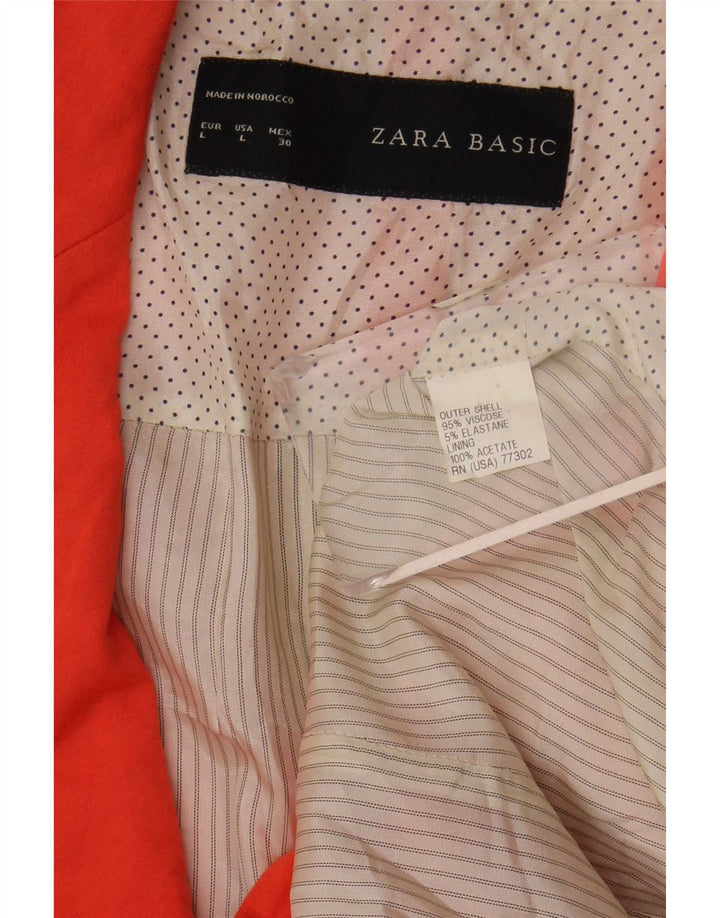 Zara Γυναικείο Μπουφάν 1 Κουμπί Blazer UK 14 Μεγάλη πορτοκαλί βισκόζη