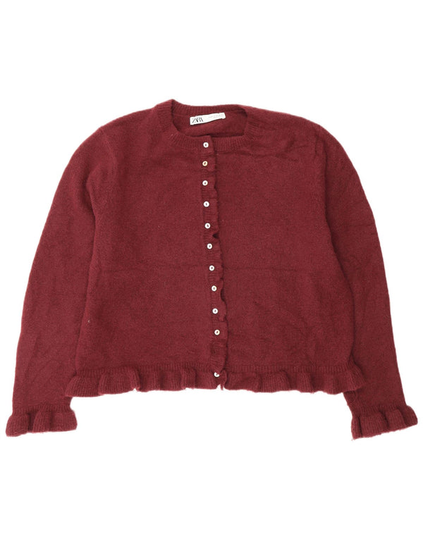 Zara Γυναικεία Ζακέτα πουλόβερ UK 18 XL Βουργουνδίας