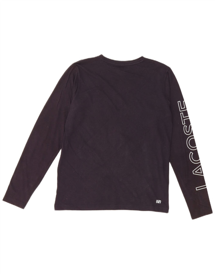LACOSTE Boys Graphic Top Μακρυμάνικο 15-16 ετών Navy Blue Cotton