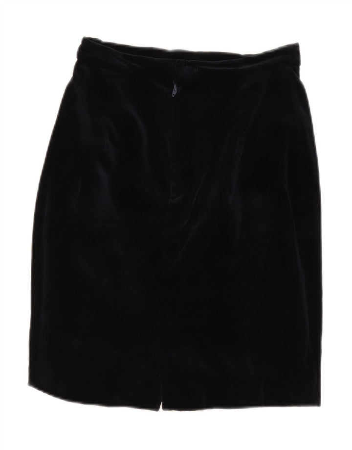 Γυναικεία βελούδινη ψηλόμεση pencil φούστα VINTAGE IT 42 Medium W26 Navy Blue