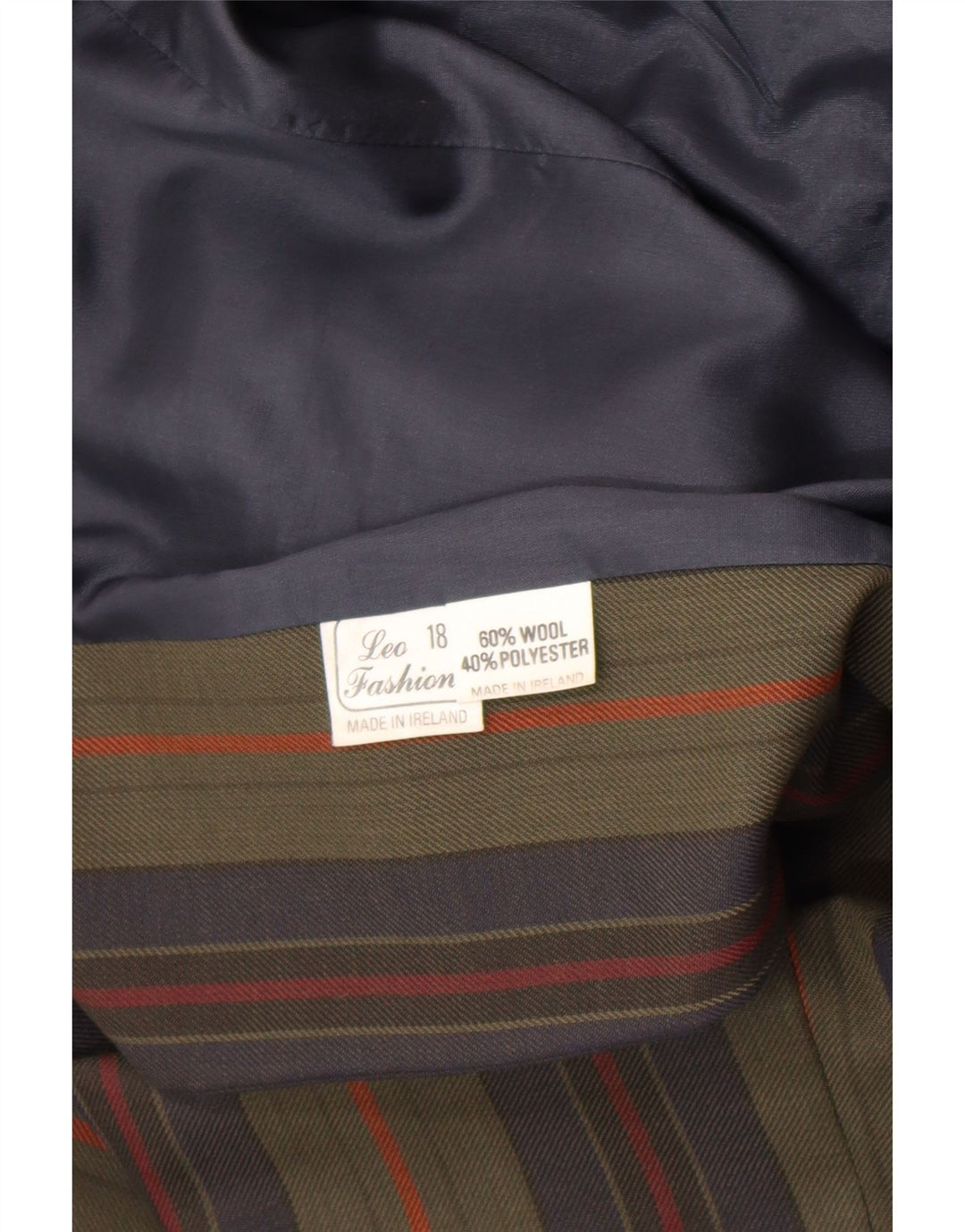 Vintage γυναικείο σακάκι blazer UK 18 XL χακί ριγέ μαλλί