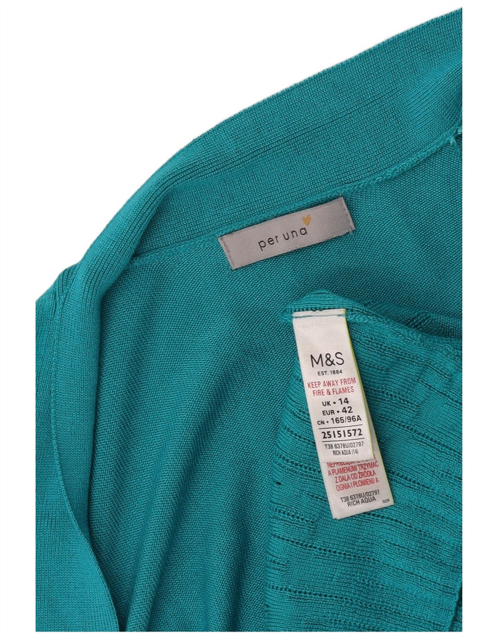 Marks & Spencer Γυναικείο Πουλόβερ Ανοιχτή Ζακέτα UK 14 Τυρκουάζ