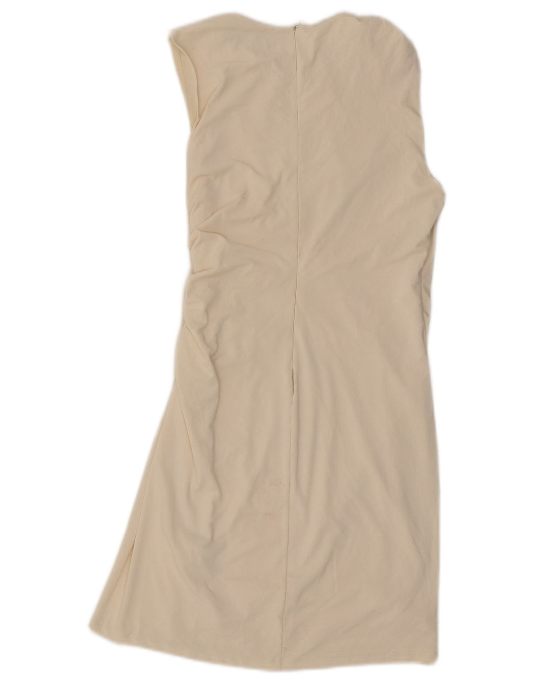 Zara Γυναικείο Αμάνικο Φόρεμα UK 12 Medium Off White Polyester