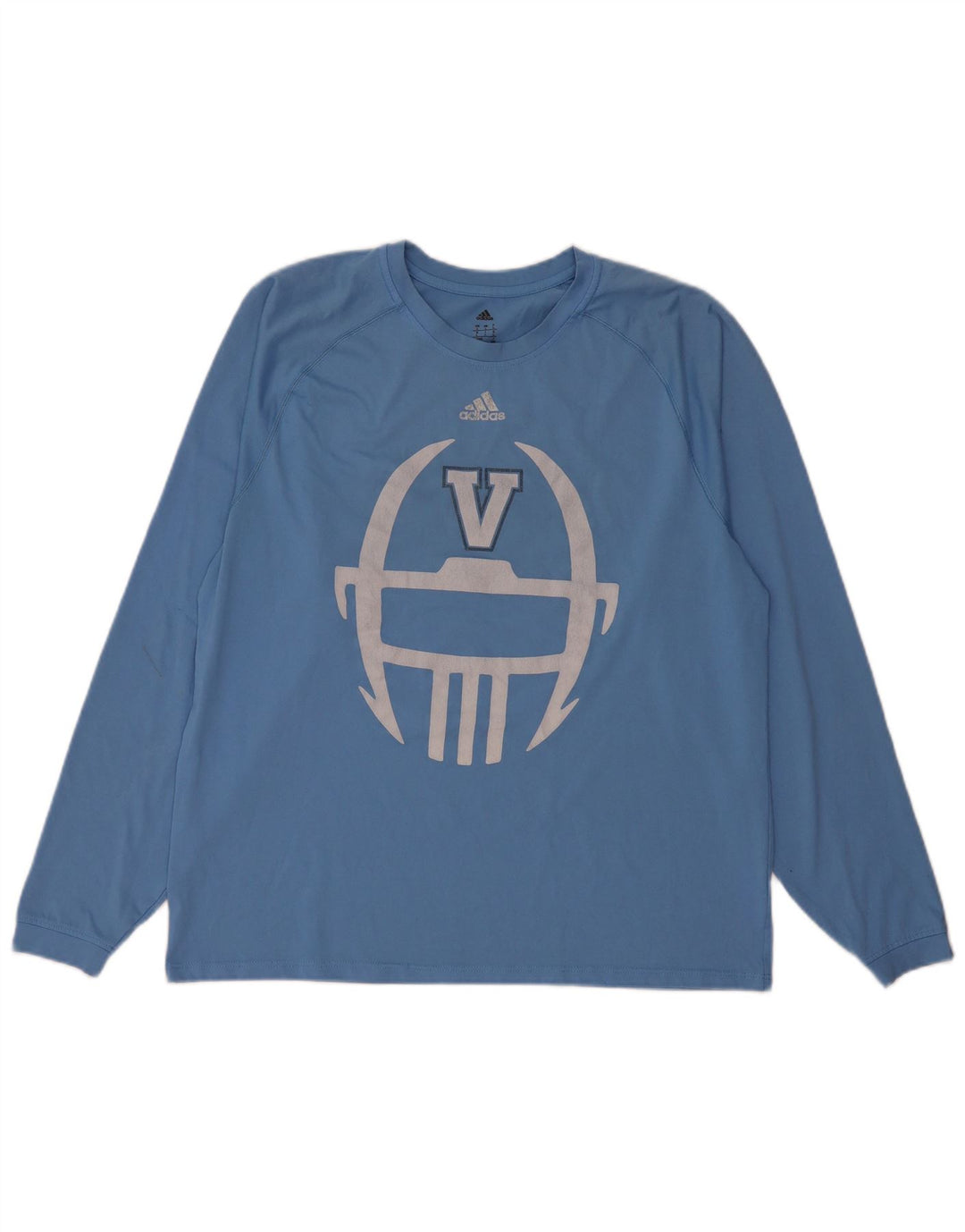 Adidas Mens Villanova Graphic Top Μακρυμάνικο Μεγάλο Μπλε Πολυεστέρας