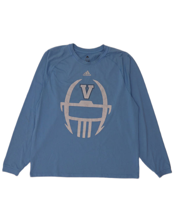 Adidas Mens Villanova Graphic Top Μακρυμάνικο Μεγάλο Μπλε Πολυεστέρας
