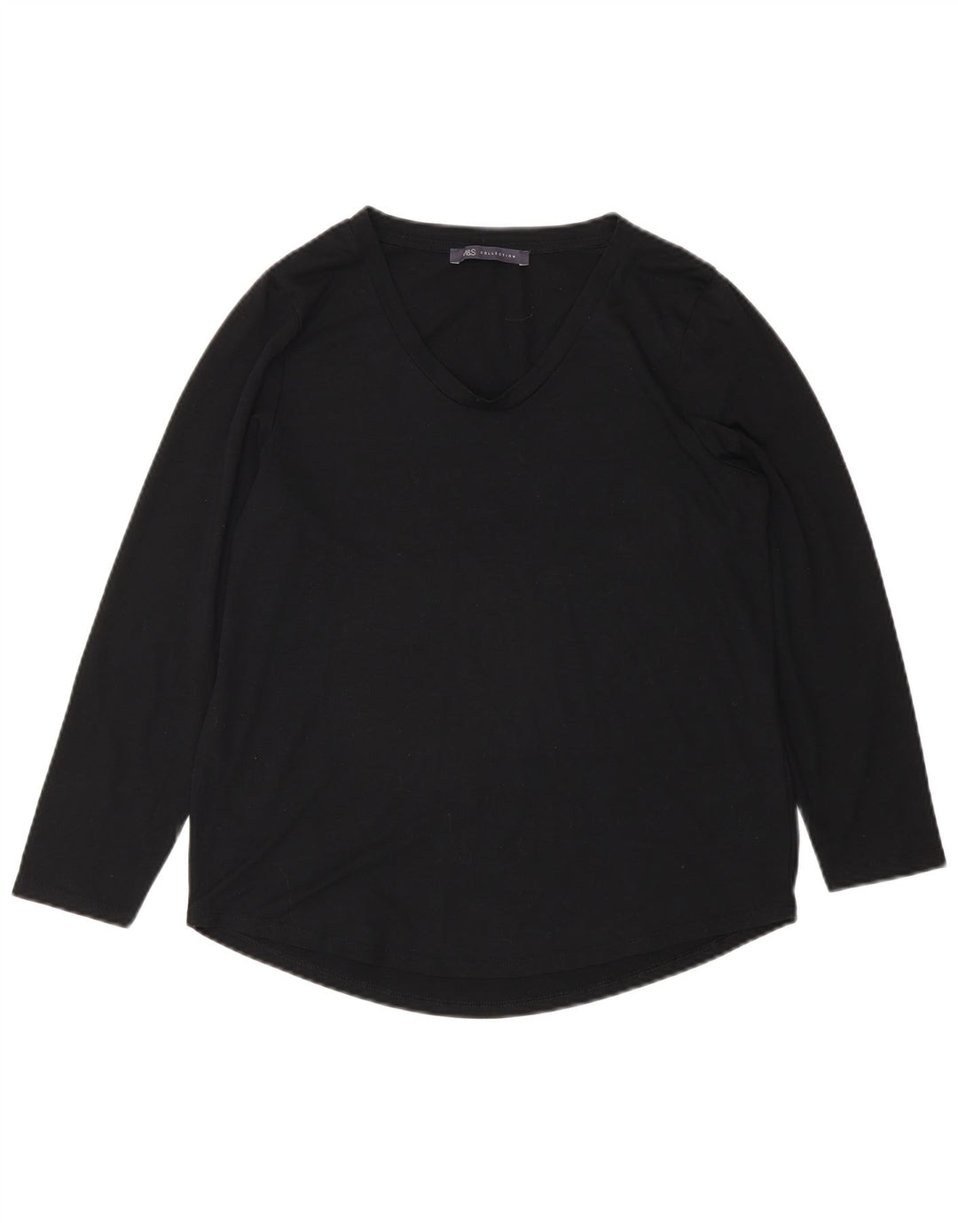 Marks & Spencer Γυναικείο τοπ μακρυμάνικο UK 10 Small Black Polyester