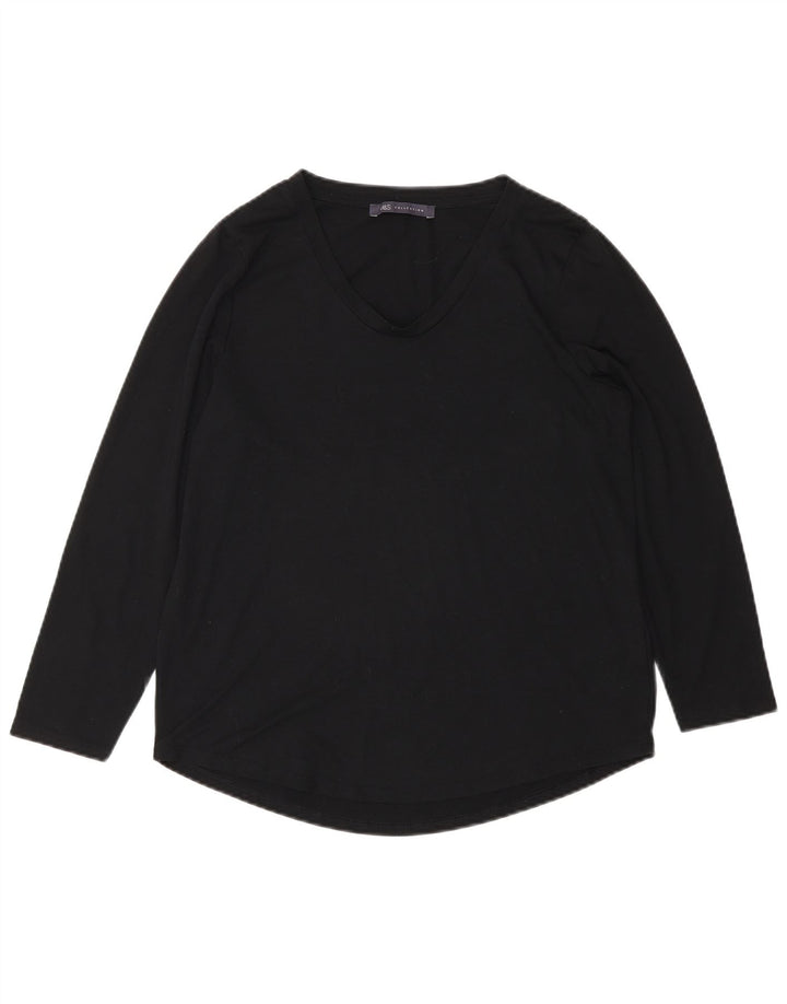 Marks & Spencer Γυναικείο τοπ μακρυμάνικο UK 10 Small Black Polyester