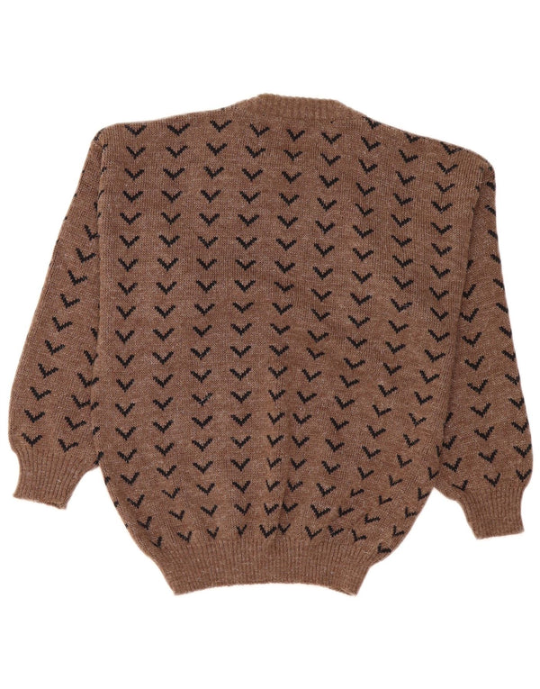 Erredi Γυναικείο πουλόβερ με λαιμόκοψη UK 16 Large Brown Floral