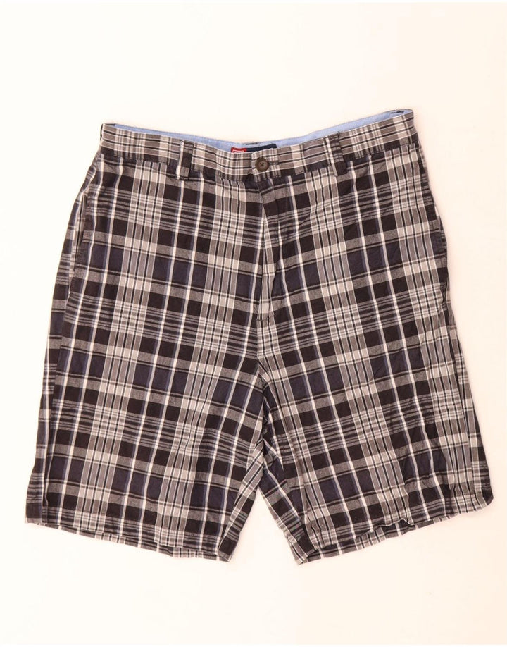 Chaps Ανδρικό σορτς Chino W30 Μεσαίο μπλε ναυτικό Check