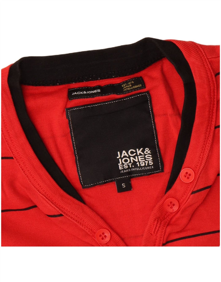 Ανδρικό μπλουζάκι Jack & Jones με μακρυμάνικο μικρό κόκκινο ριγέ βαμβακερό