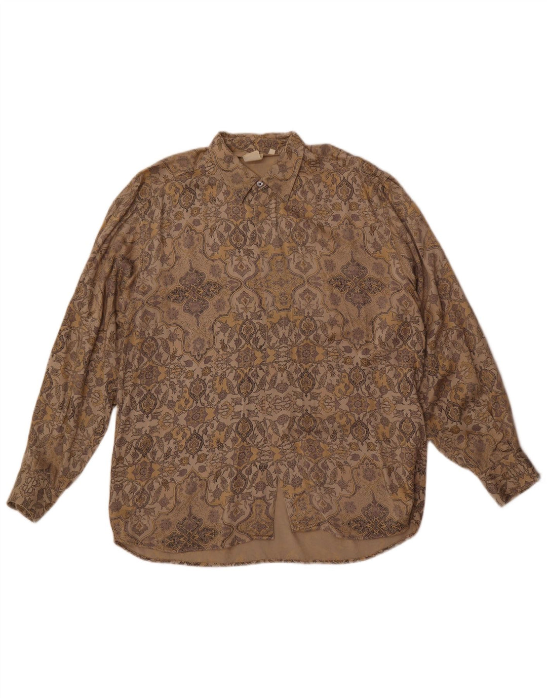 Π.Μ. & Company Ανδρικό Πουκάμισο Μεγάλο Καφέ Paisley Viscose