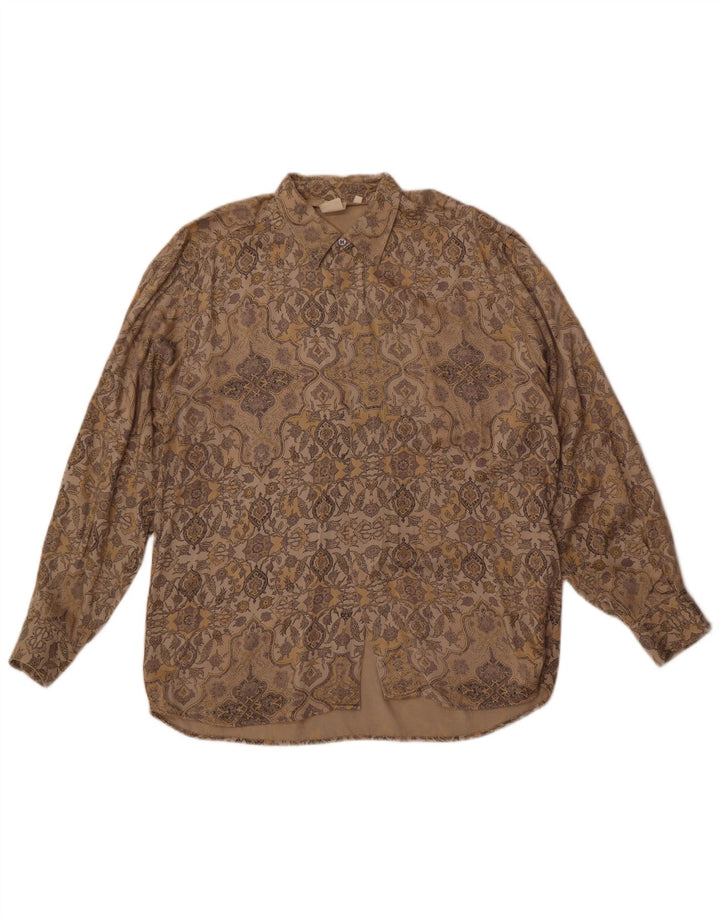 Π.Μ. & Company Ανδρικό Πουκάμισο Μεγάλο Καφέ Paisley Viscose