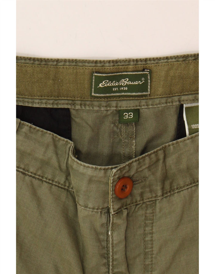 EDDIE BAUER Mens Cargo Shorts W33 Medium Green Cotton Vintage Eddie Bauer and Second-Hand Eddie Bauer from Messina Hembry 