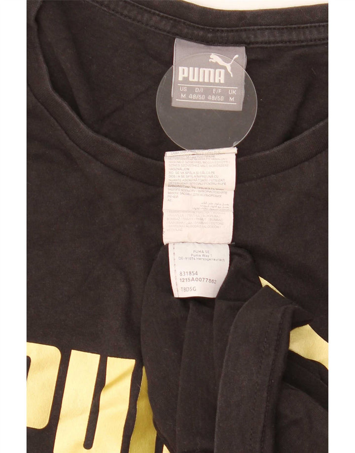 Ανδρικό γραφικό μπλουζάκι Puma, μεσαίο μαύρο βαμβακερό