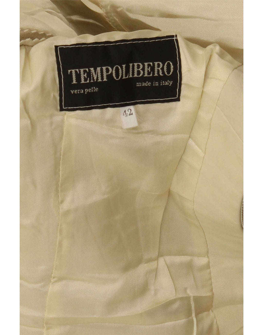 Vintage Γυναικείο Δερμάτινο Μπουφάν IT 42 Medium Beige Leather