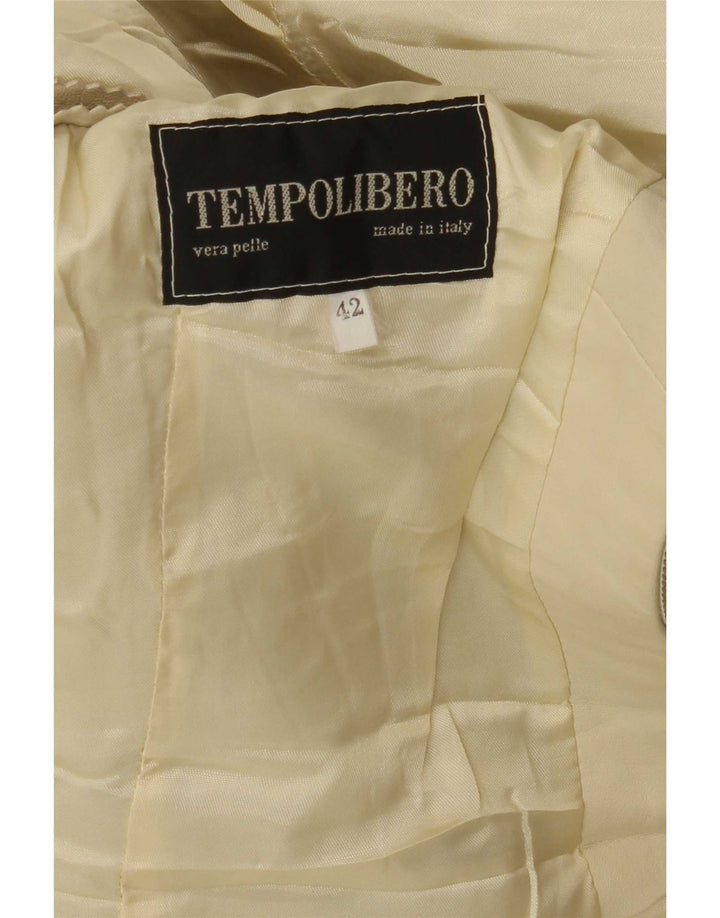 Vintage Γυναικείο Δερμάτινο Μπουφάν IT 42 Medium Beige Leather