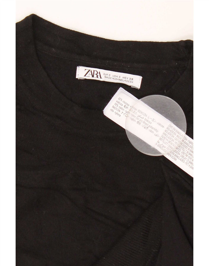 Ανδρικό πουλόβερ Zara Crew Neck Jumper Μικρή μαύρη βισκόζη