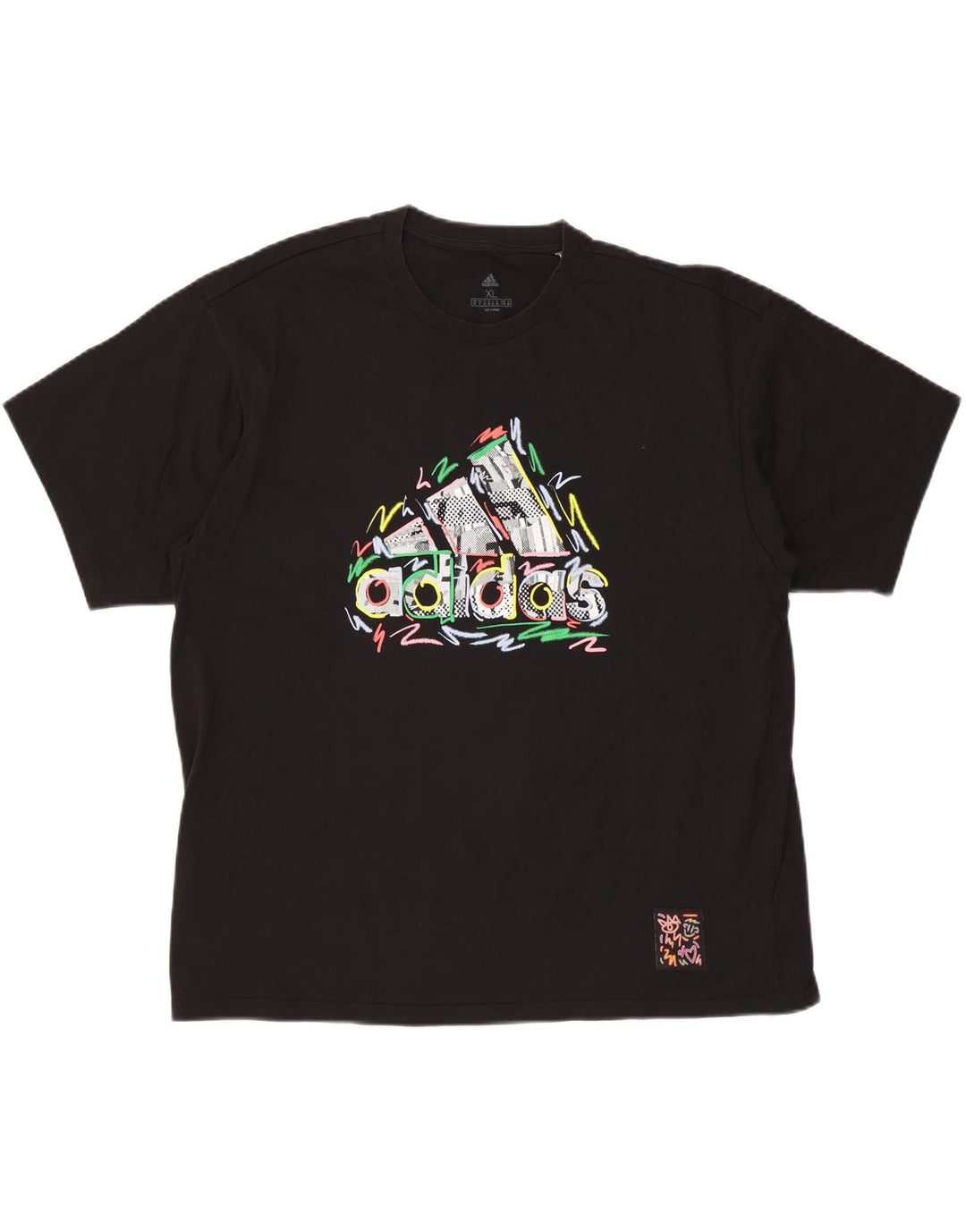 Ανδρικό γραφικό T-Shirt ADIDAS Top XL Μαύρο βαμβακερό