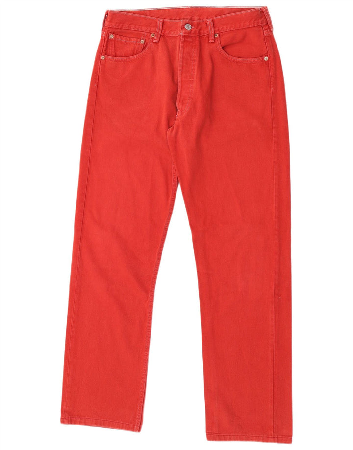 Levi's Mens 501 Straight Jeans W34 L32 Red Cotton