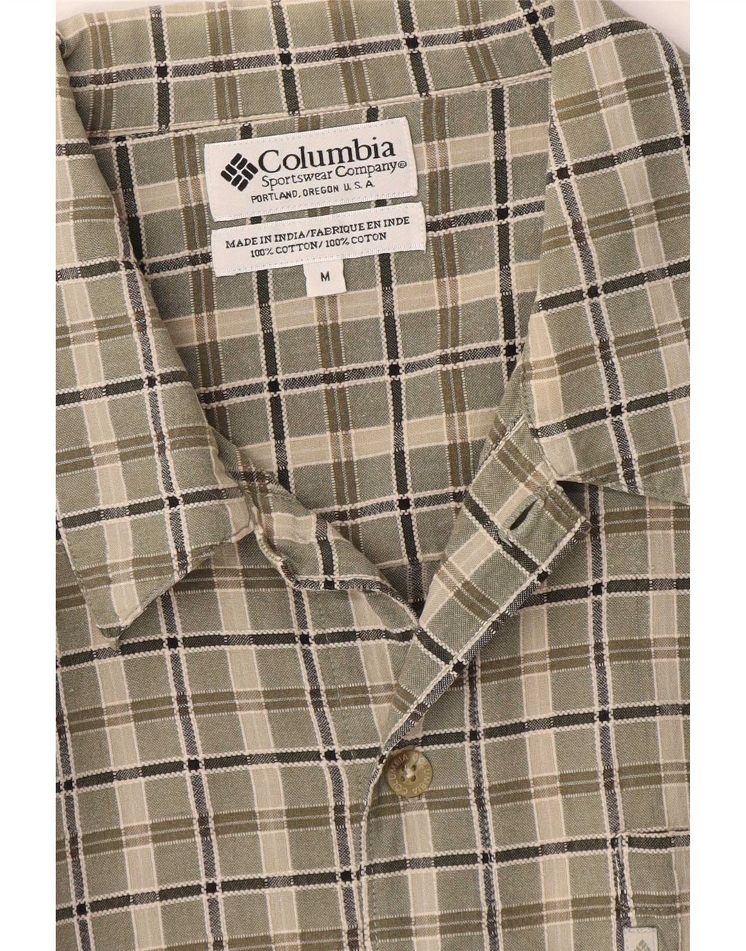 Ανδρικό κοντομάνικο πουκάμισο Columbia, μεσαίο χακί βαμβακερό