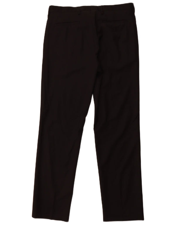 ZARA Ανδρικό ίσιο παντελόνι EU 44 Large W34 L31 Μαύρο μάλλινο