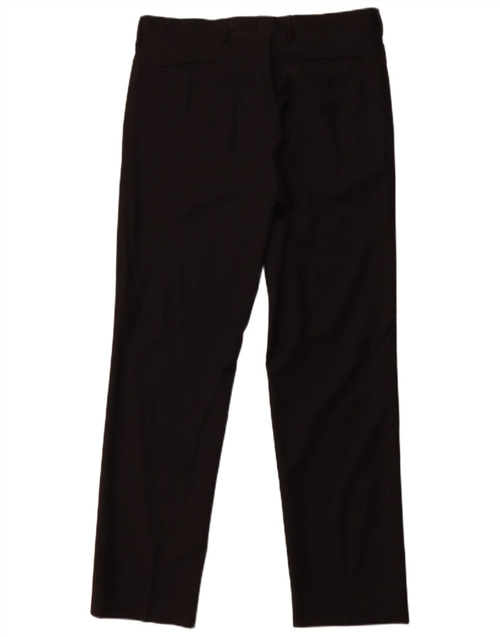 ZARA Ανδρικό ίσιο παντελόνι EU 44 Large W34 L31 Μαύρο μάλλινο