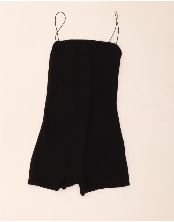 ZARA Γυναικείο Αμάνικο Playsuit UK 14 Μεσαίο Μαύρο Βαμβακερό Μοντέρνο