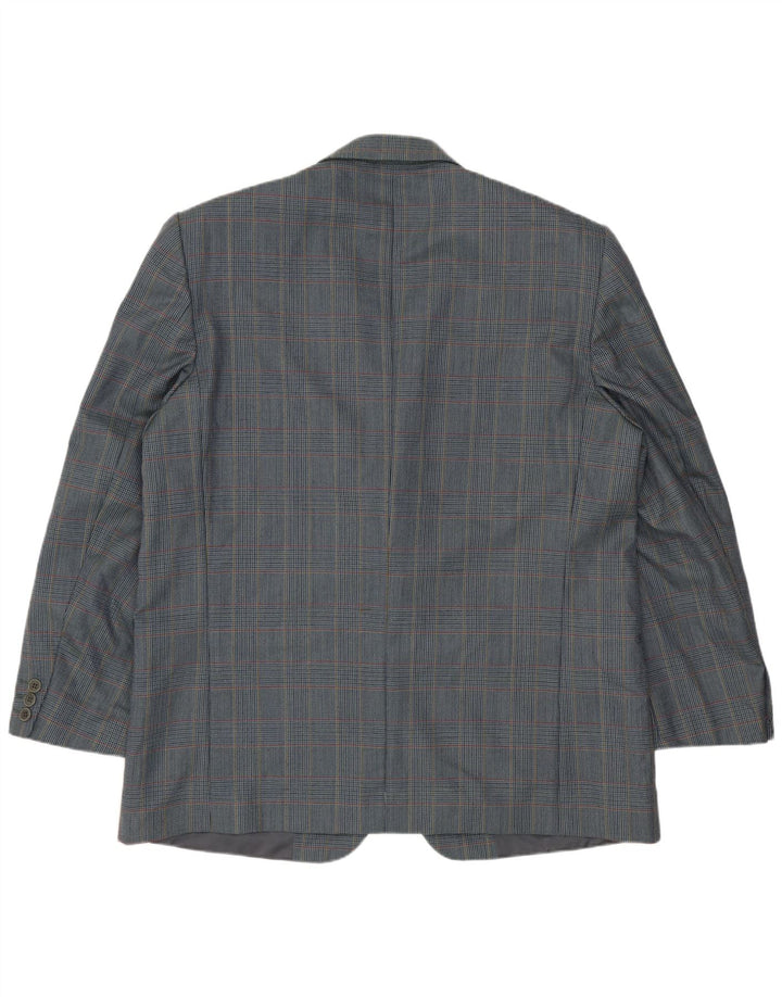 Vintage Ανδρικό σακάκι σακάκι με 2 κουμπιά IT 54 2XL Μπλε Houndstooth παρθένο μαλλί