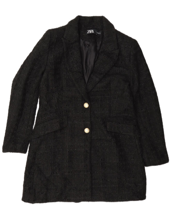 Zara Γυναικείο Παλτό UK 16 Large Black Flecked
