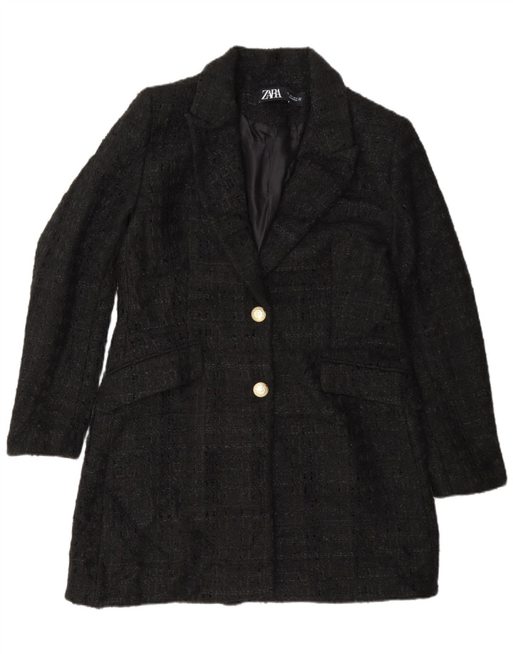 Zara Γυναικείο Παλτό UK 16 Large Black Flecked