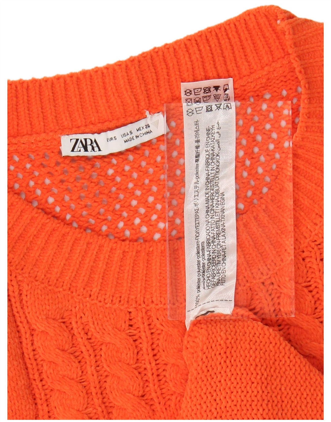 Γυναικείο Αμάνικο Jumper φόρεμα ZARA UK 8 Μικρό Πορτοκαλί Πολυεστέρας