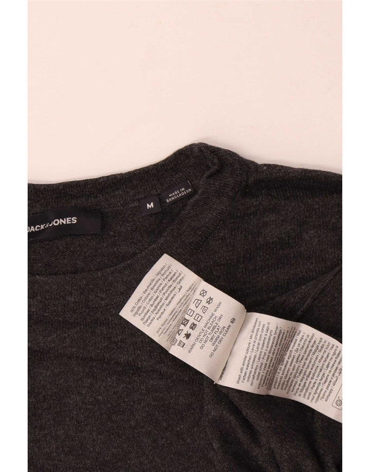 Jack & Jones Ανδρικό πουλόβερ με λαιμόκοψη μεσαίου γκρι βαμβακερό