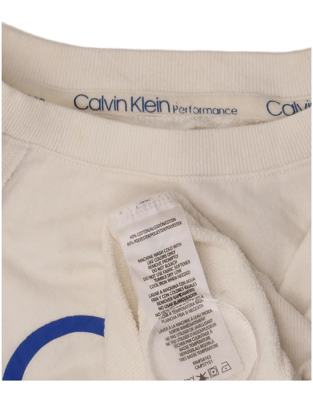 CALVIN KLEIN Γυναικεία φούτερ Performance Crop Jumper UK 8 Small White