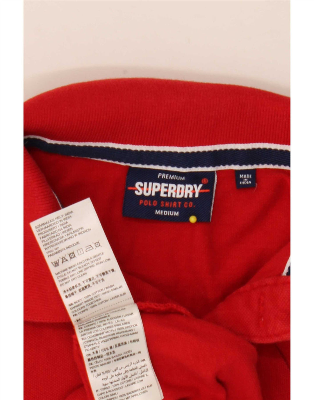 Ανδρικό πουκάμισο πόλο Superdry, μεσαίο κόκκινο βαμβακερό