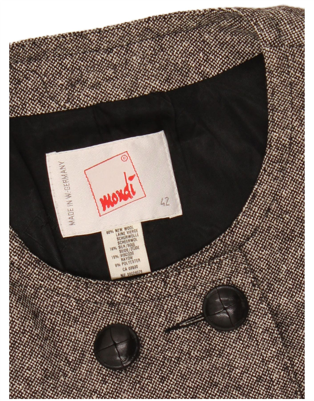 MONDI Γυναικείο μπουφάν μπολερό με διπλό στήθος EU 42 μεγάλο γκρι μαλλί