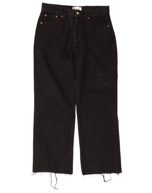 Zara Γυναικείο Cropped Jeans EU 38 Small W28 L25 Μαύρο βαμβακερό