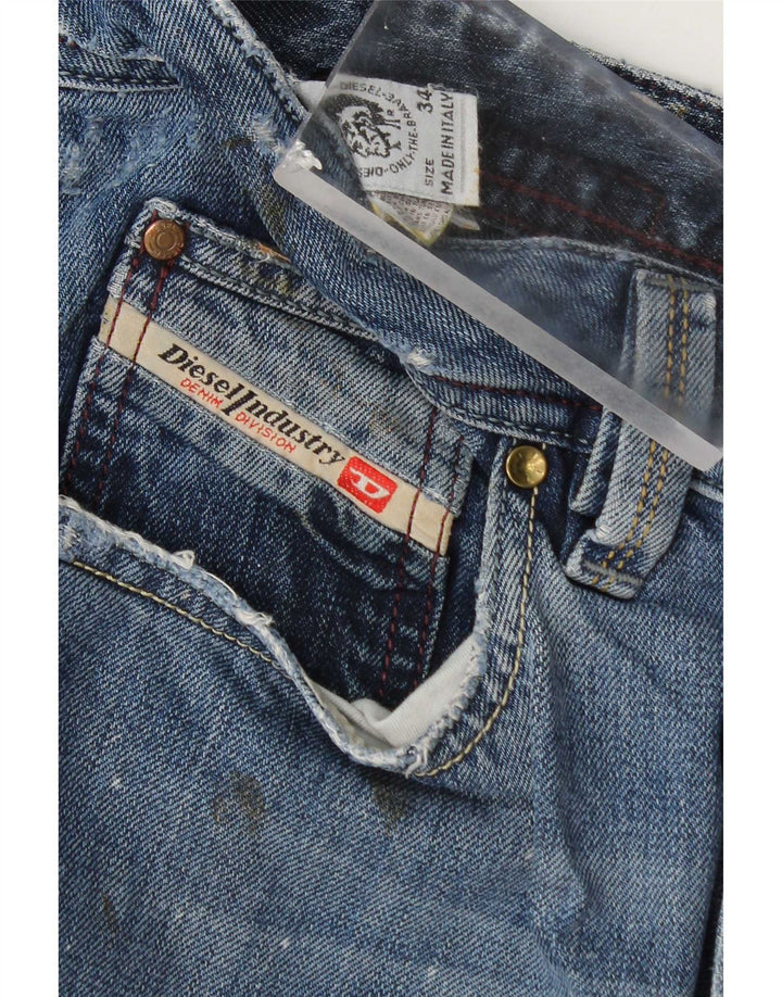 Ανδρικό Diesel Distressed Straight Jeans W34 L34 Μπλε βαμβακερό