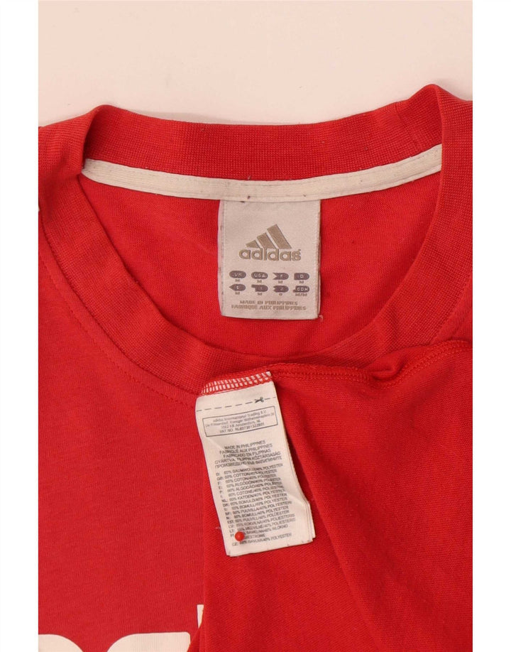Ανδρικό γραφικό T-Shirt Adidas Top Μεσαίο κόκκινο βαμβακερό