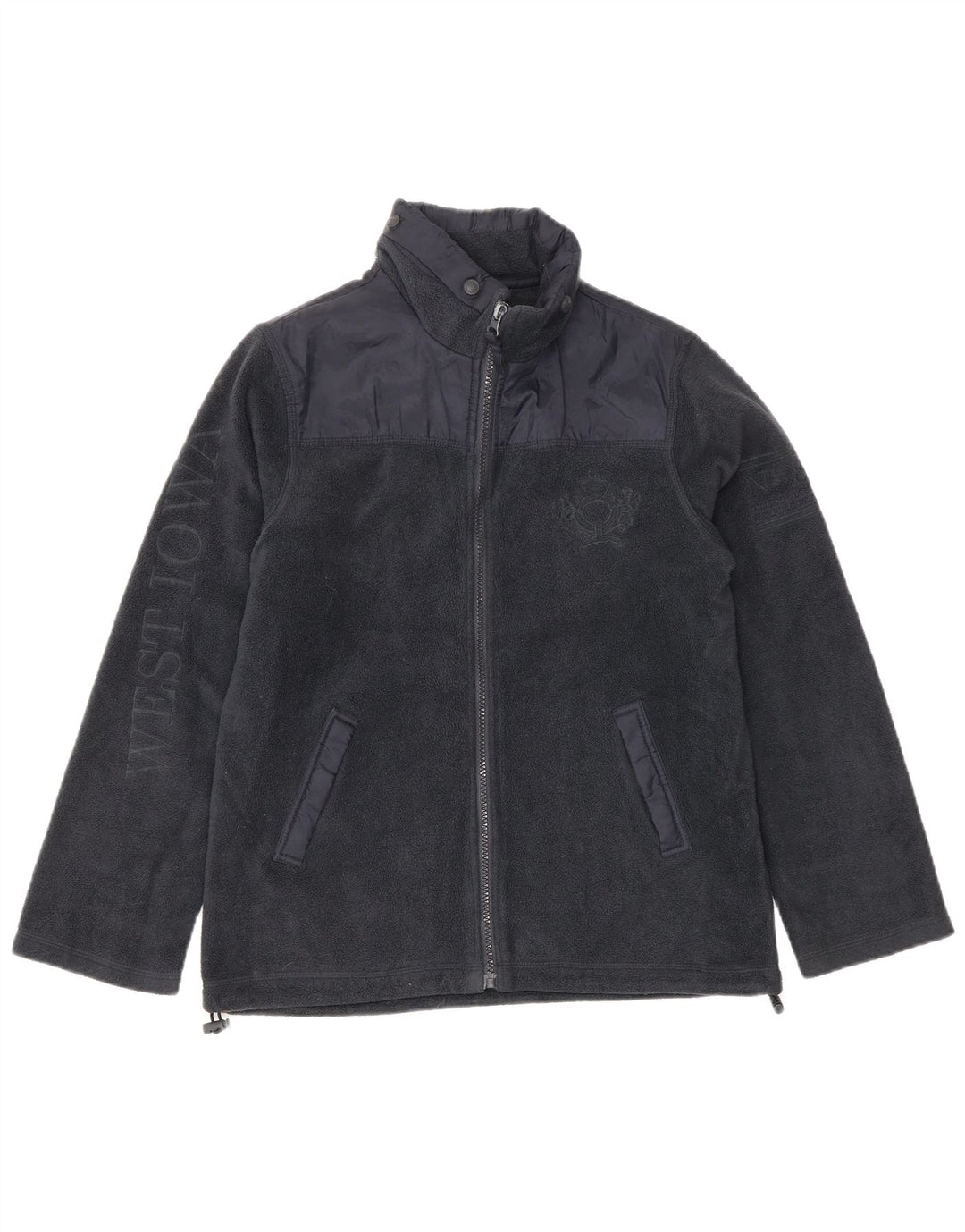 MASSIMO DUTTI Boys Graphic Fleece Jacket 11-12 ετών Navy Blue Polyester
