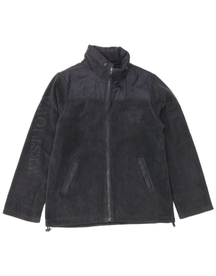 MASSIMO DUTTI Boys Graphic Fleece Jacket 11-12 ετών Navy Blue Polyester