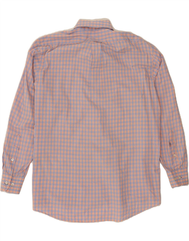 IZOD Mens Regular Fit Shirt Size 16 1/2 Large Orange Check Cotton Vintage Izod and Second-Hand Izod from Messina Hembry 