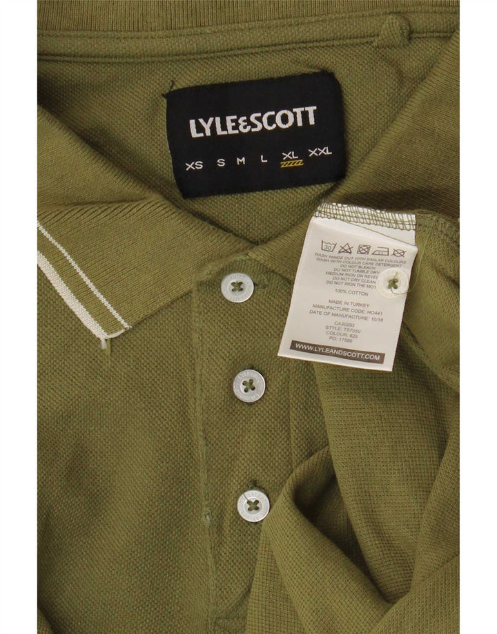 Ανδρικό πουκάμισο πόλο Lyle & Scott XL Χακί βαμβακερό