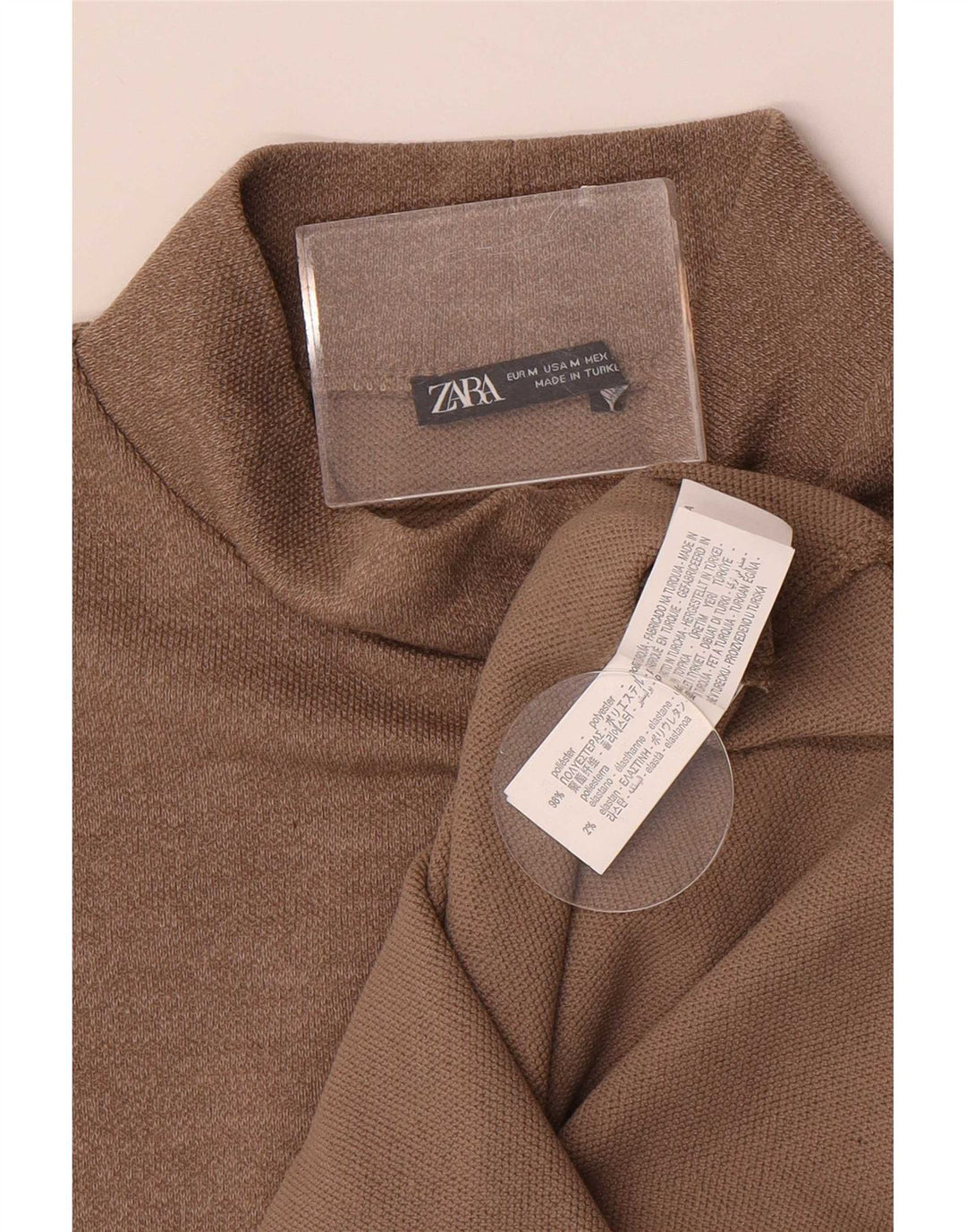 Zara Γυναικείο Γιλέκο Τοπ UK 12 Μεσαίου καφέ Πολυεστέρας