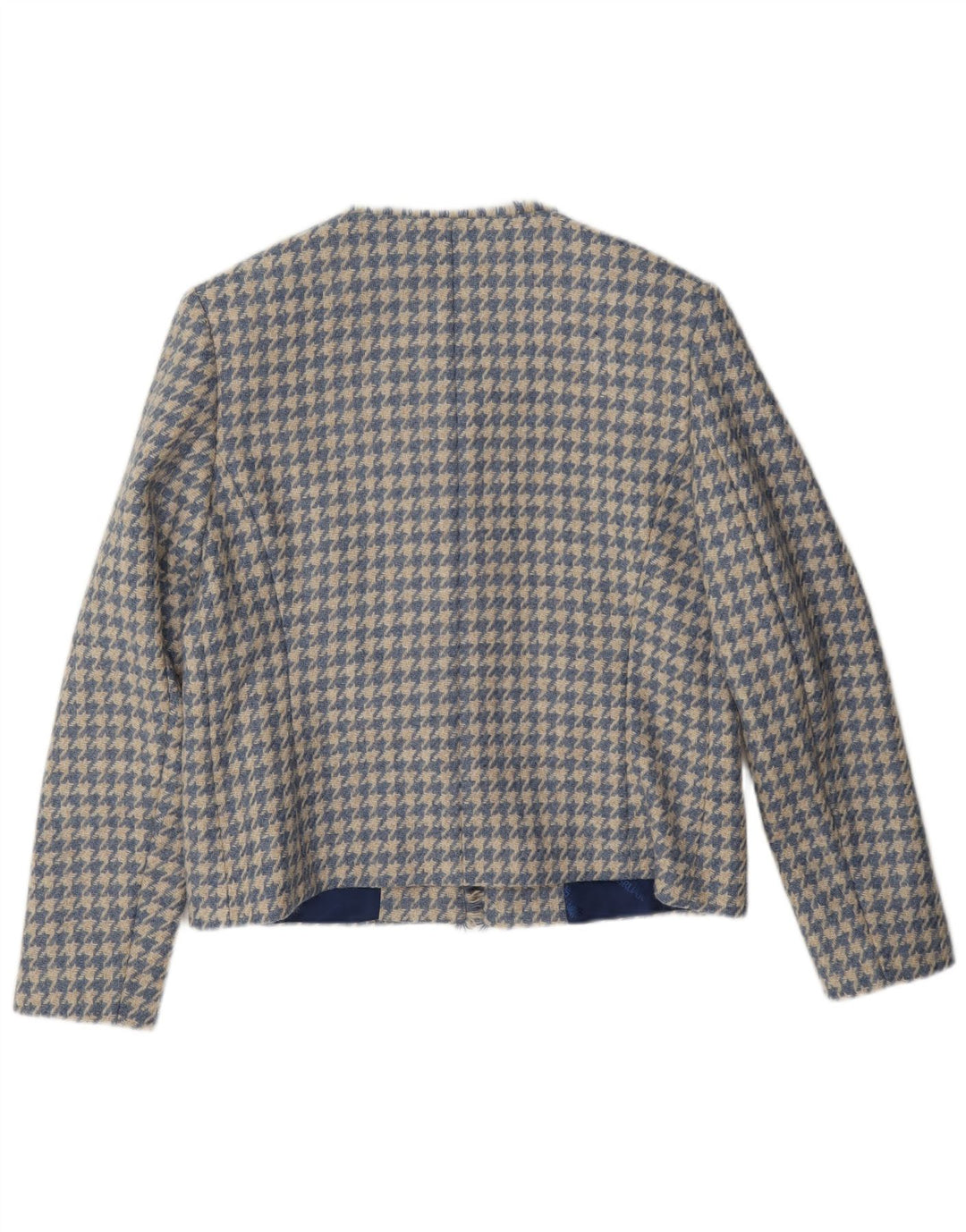 HOUSE OF BRUAR Γυναικείο σακάκι UK 12 Medium Blue Houndstooth Wool