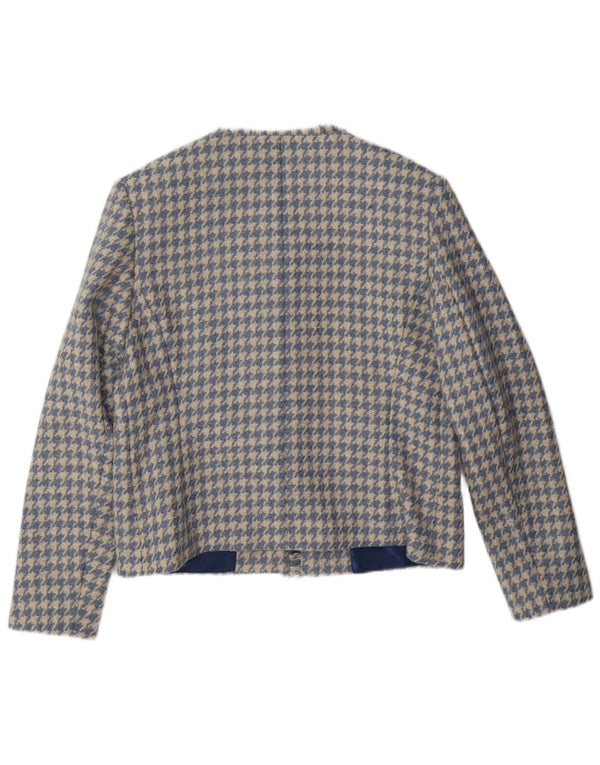HOUSE OF BRUAR Γυναικείο σακάκι UK 12 Medium Blue Houndstooth Wool