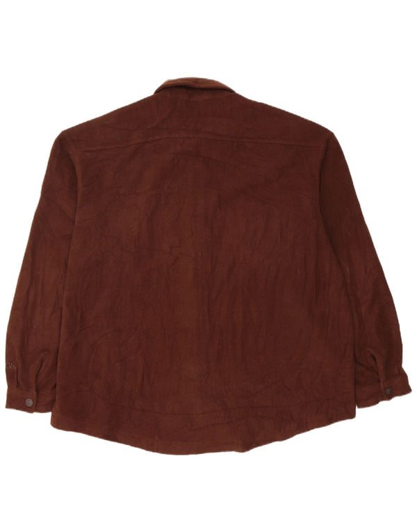 Ellesse Ανδρικό πουκάμισο Fleece Loose Fit UK 36 Small Brown Polyester