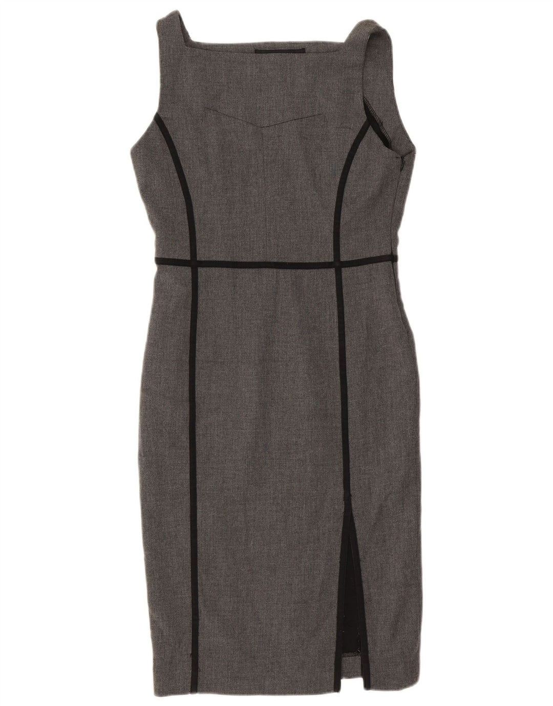 Zara Γυναικείο Αμάνικο Φόρεμα με θήκη UK 12 Medium Grey Polyester