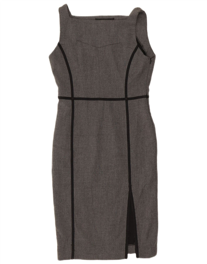 Zara Γυναικείο Αμάνικο Φόρεμα με θήκη UK 12 Medium Grey Polyester