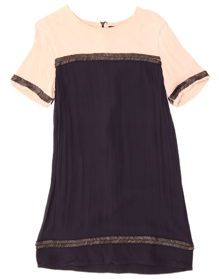 Γυναικείο φόρεμα γαλλικής σύνδεσης Shift UK 14 Large Navy Blue Colourblock